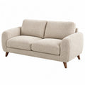 Divano 2 posti 160 x 85 x 86 cm in tessuto beige con gambe in legno stile moderno